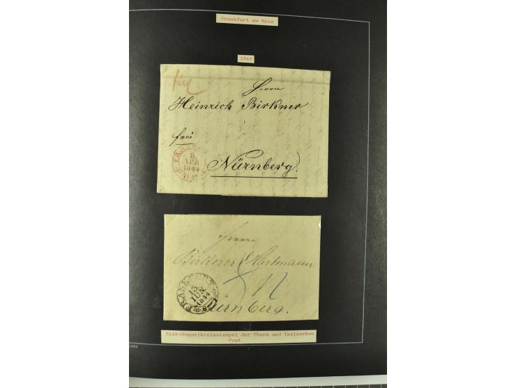1790/1900 (ca.), ungewöhnliche 3bändige Sammlung, nach Orten aufgebaut, meist Vorphila und Privatpost mit einigen besseren Be