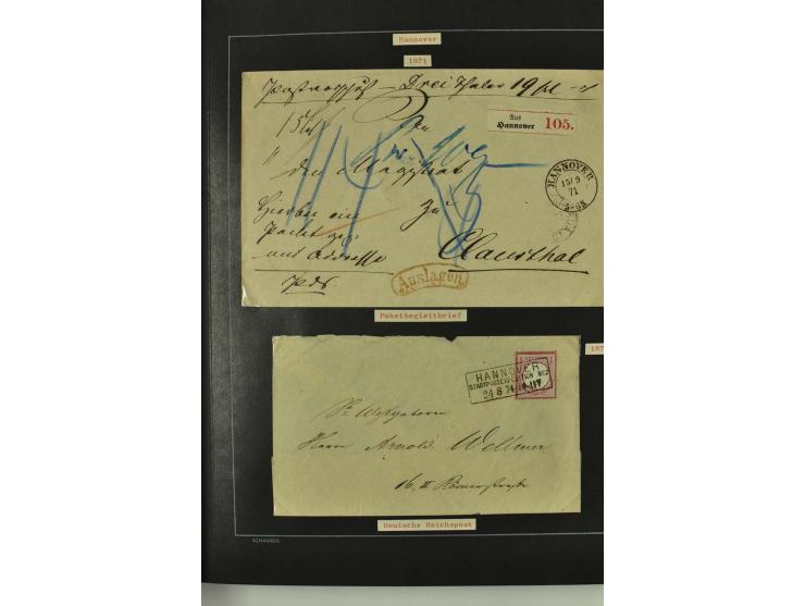 1790/1900 (ca.), ungewöhnliche 3bändige Sammlung, nach Orten aufgebaut, meist Vorphila und Privatpost mit einigen besseren Be