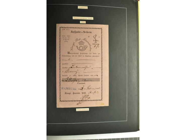 1790/1900 (ca.), ungewöhnliche 3bändige Sammlung, nach Orten aufgebaut, meist Vorphila und Privatpost mit einigen besseren Be