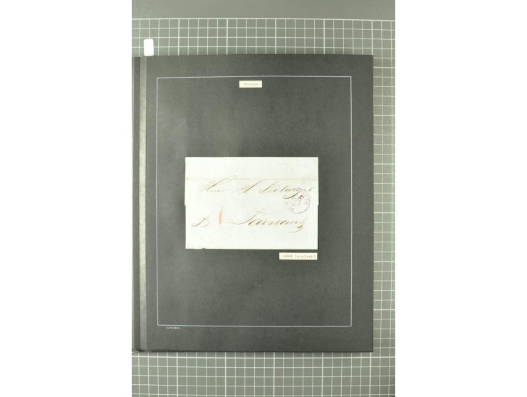 1867/77, FRANCO-Stempel Aachen bis Thorn, umfangreiche Sammlung mit ca. 350 Briefen und Karten in 3 Alben, dabei Teilbarfrank
