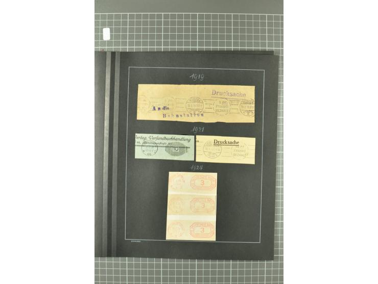 1867/77, FRANCO-Stempel Aachen bis Thorn, umfangreiche Sammlung mit ca. 350 Briefen und Karten in 3 Alben, dabei Teilbarfrank