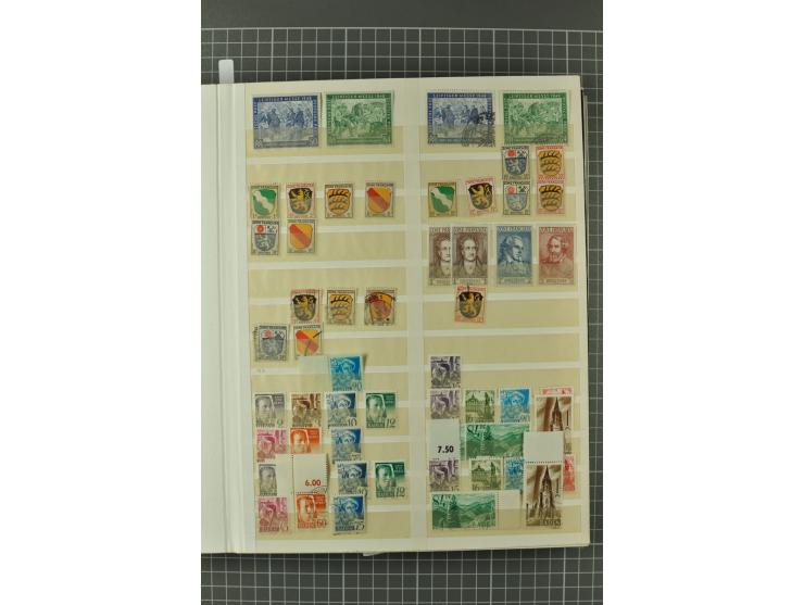 1945/59, ungebrauchte, postfrische und gestempelte Sammlung mit einer Vielzahl an guten Werten, dabei Franz. Zone sowie Bunde