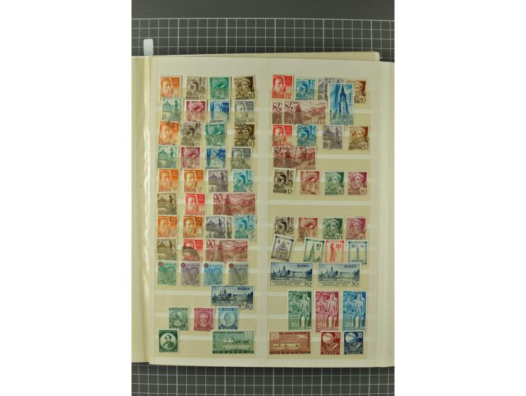 1945/59, ungebrauchte, postfrische und gestempelte Sammlung mit einer Vielzahl an guten Werten, dabei Franz. Zone sowie Bunde