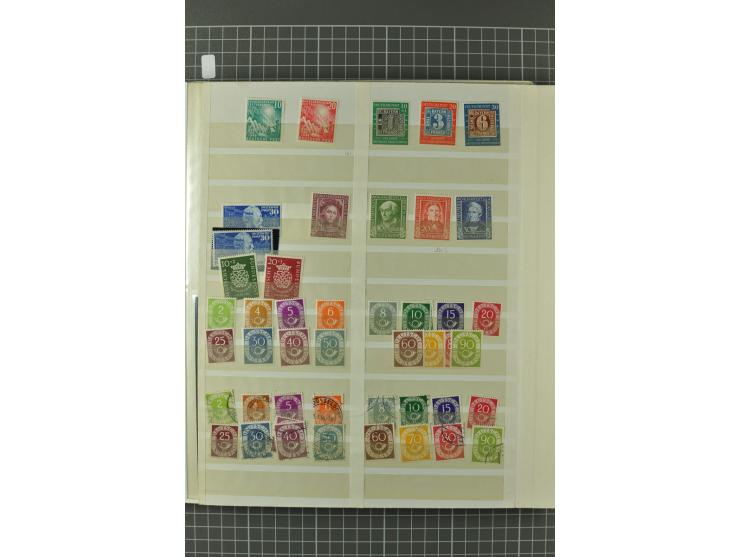 1945/59, ungebrauchte, postfrische und gestempelte Sammlung mit einer Vielzahl an guten Werten, dabei Franz. Zone sowie Bunde