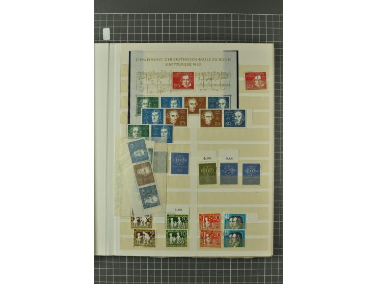 1945/59, ungebrauchte, postfrische und gestempelte Sammlung mit einer Vielzahl an guten Werten, dabei Franz. Zone sowie Bunde