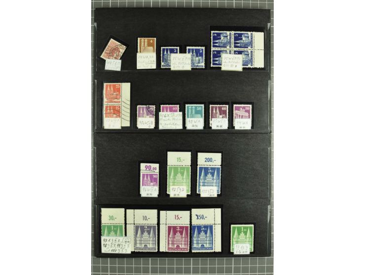 1945/88, postfrische, ungebrauchte und gestempelte Partie mit Französische Zone Mi.-Nr. 8bxZw, 9bxZw, Bizone mit 13Cz, 13Ey, 