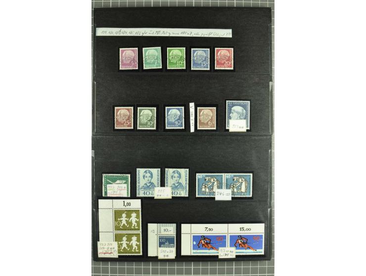1945/88, postfrische, ungebrauchte und gestempelte Partie mit Französische Zone Mi.-Nr. 8bxZw, 9bxZw, Bizone mit 13Cz, 13Ey, 