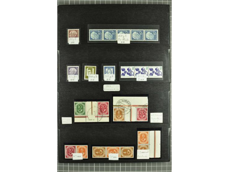 1945/88, postfrische, ungebrauchte und gestempelte Partie mit Französische Zone Mi.-Nr. 8bxZw, 9bxZw, Bizone mit 13Cz, 13Ey, 