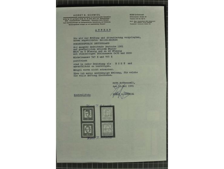 1945/88, postfrische, ungebrauchte und gestempelte Partie mit Französische Zone Mi.-Nr. 8bxZw, 9bxZw, Bizone mit 13Cz, 13Ey, 