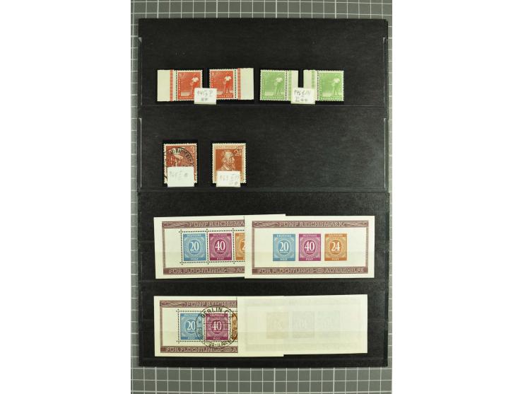 1945/88, postfrische, ungebrauchte und gestempelte Partie mit Französische Zone Mi.-Nr. 8bxZw, 9bxZw, Bizone mit 13Cz, 13Ey, 