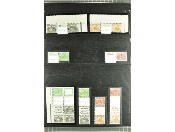 1945/88, postfrische, ungebrauchte und gestempelte Partie mit Französische Zone Mi.-Nr. 8bxZw, 9bxZw, Bizone mit 13Cz, 13Ey, 