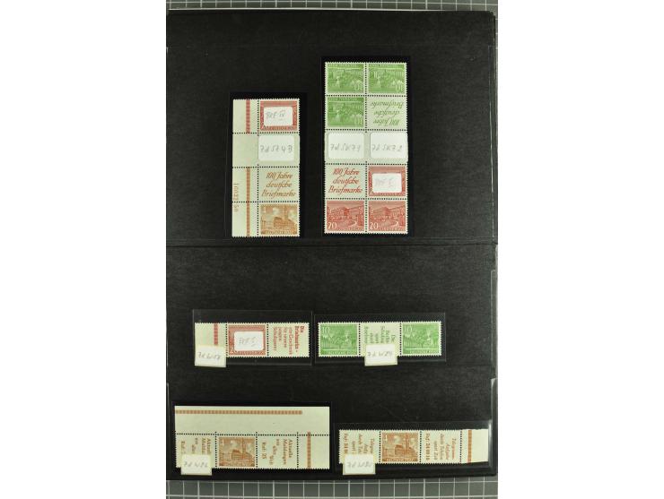 1945/88, postfrische, ungebrauchte und gestempelte Partie mit Französische Zone Mi.-Nr. 8bxZw, 9bxZw, Bizone mit 13Cz, 13Ey, 