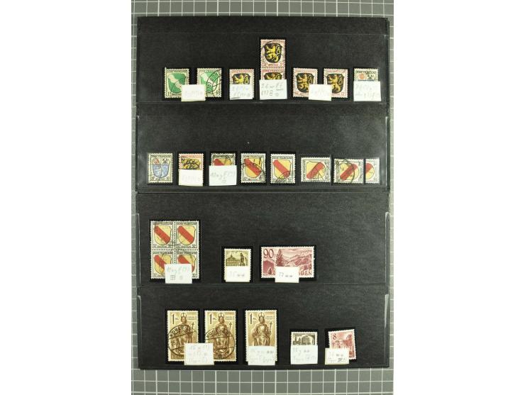 1945/88, postfrische, ungebrauchte und gestempelte Partie mit Französische Zone Mi.-Nr. 8bxZw, 9bxZw, Bizone mit 13Cz, 13Ey, 