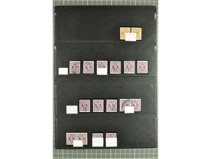 1945/88, postfrische, ungebrauchte und gestempelte Partie mit Französische Zone Mi.-Nr. 8bxZw, 9bxZw, Bizone mit 13Cz, 13Ey, 