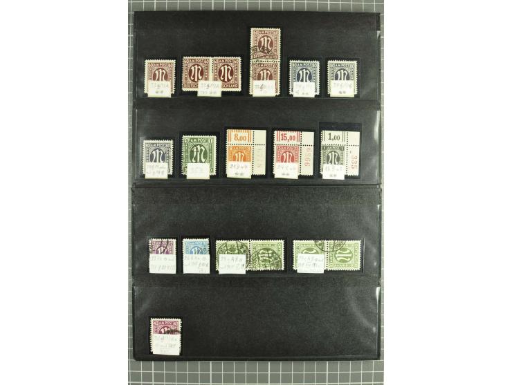 1945/88, postfrische, ungebrauchte und gestempelte Partie mit Französische Zone Mi.-Nr. 8bxZw, 9bxZw, Bizone mit 13Cz, 13Ey, 