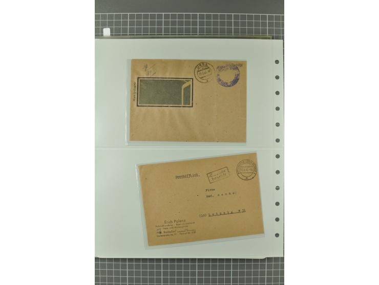 1945/48, umfangreiche Sammlung Altdöbern bis Wurzen mit ca. 280 Briefen, Karten und Ganzsachenkarten inkl. Barfreimachung und