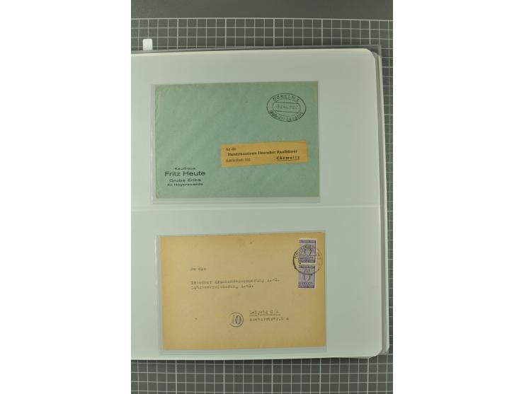 1945/48, umfangreiche Sammlung Altdöbern bis Wurzen mit ca. 280 Briefen, Karten und Ganzsachenkarten inkl. Barfreimachung und