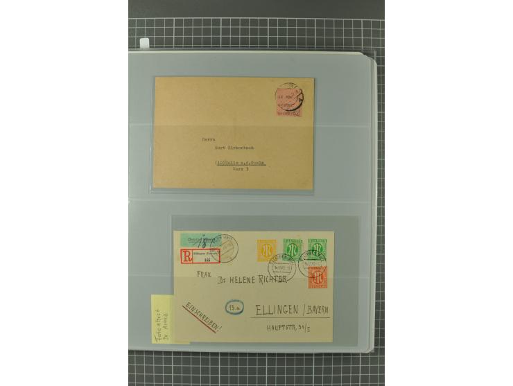 1945/48, umfangreiche Sammlung Altdöbern bis Wurzen mit ca. 280 Briefen, Karten und Ganzsachenkarten inkl. Barfreimachung und
