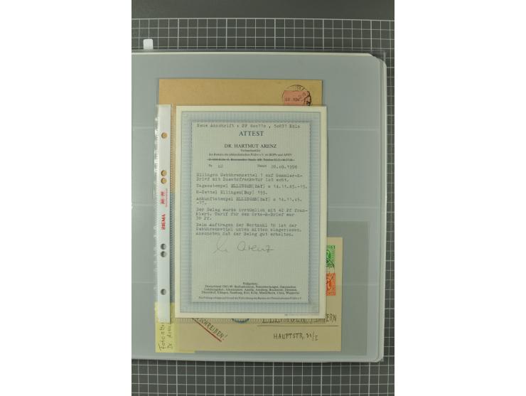 1945/48, umfangreiche Sammlung Altdöbern bis Wurzen mit ca. 280 Briefen, Karten und Ganzsachenkarten inkl. Barfreimachung und