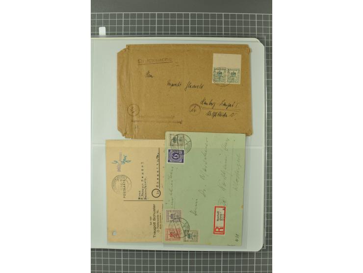 1945/48, umfangreiche Sammlung Altdöbern bis Wurzen mit ca. 280 Briefen, Karten und Ganzsachenkarten inkl. Barfreimachung und