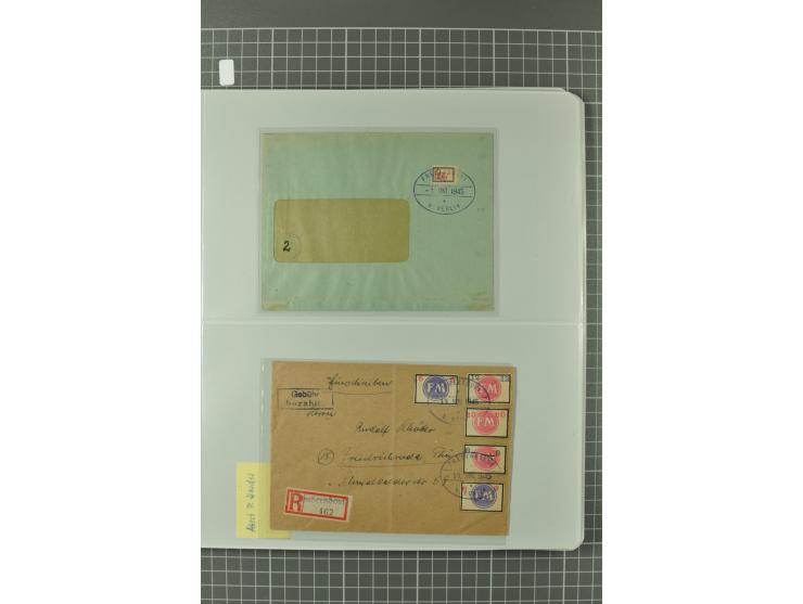 1945/48, umfangreiche Sammlung Altdöbern bis Wurzen mit ca. 280 Briefen, Karten und Ganzsachenkarten inkl. Barfreimachung und