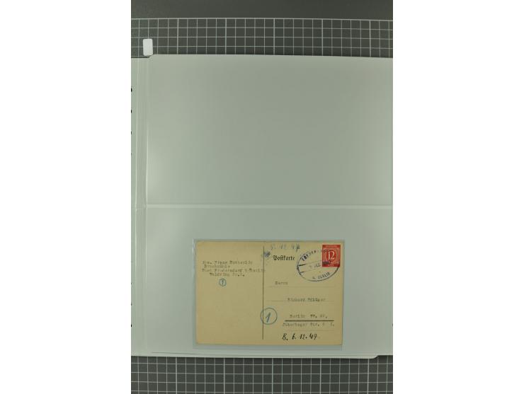 1945/48, umfangreiche Sammlung Altdöbern bis Wurzen mit ca. 280 Briefen, Karten und Ganzsachenkarten inkl. Barfreimachung und