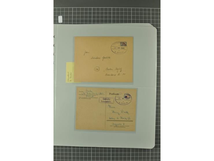 1945/48, umfangreiche Sammlung Altdöbern bis Wurzen mit ca. 280 Briefen, Karten und Ganzsachenkarten inkl. Barfreimachung und