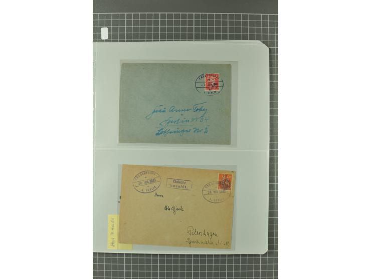 1945/48, umfangreiche Sammlung Altdöbern bis Wurzen mit ca. 280 Briefen, Karten und Ganzsachenkarten inkl. Barfreimachung und