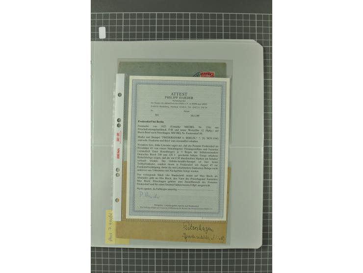 1945/48, umfangreiche Sammlung Altdöbern bis Wurzen mit ca. 280 Briefen, Karten und Ganzsachenkarten inkl. Barfreimachung und