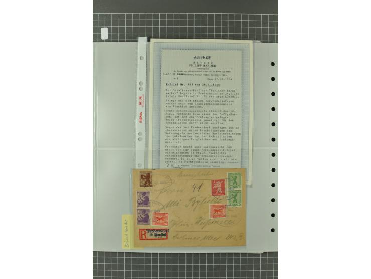1945/48, umfangreiche Sammlung Altdöbern bis Wurzen mit ca. 280 Briefen, Karten und Ganzsachenkarten inkl. Barfreimachung und