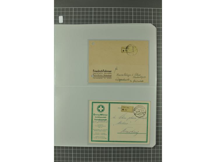 1945/48, umfangreiche Sammlung Altdöbern bis Wurzen mit ca. 280 Briefen, Karten und Ganzsachenkarten inkl. Barfreimachung und