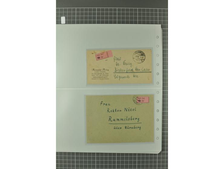 1945/48, umfangreiche Sammlung Altdöbern bis Wurzen mit ca. 280 Briefen, Karten und Ganzsachenkarten inkl. Barfreimachung und