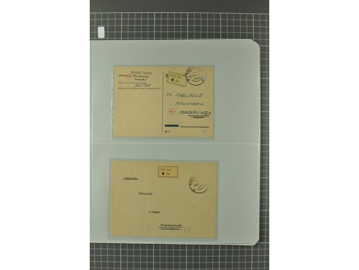 1945/48, umfangreiche Sammlung Altdöbern bis Wurzen mit ca. 280 Briefen, Karten und Ganzsachenkarten inkl. Barfreimachung und