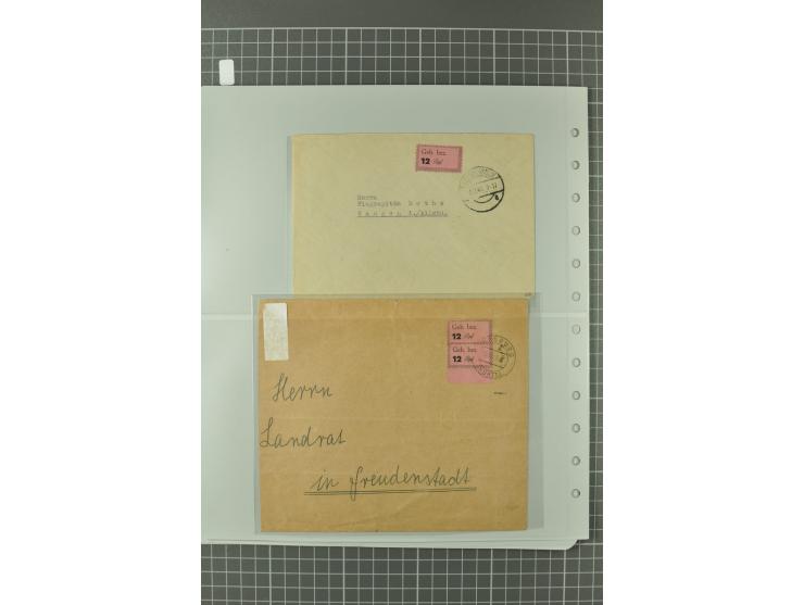 1945/48, umfangreiche Sammlung Altdöbern bis Wurzen mit ca. 280 Briefen, Karten und Ganzsachenkarten inkl. Barfreimachung und