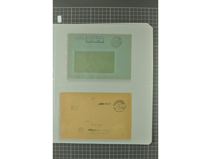 1945/48, umfangreiche Sammlung Altdöbern bis Wurzen mit ca. 280 Briefen, Karten und Ganzsachenkarten inkl. Barfreimachung und