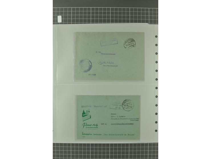 1945/48, umfangreiche Sammlung Altdöbern bis Wurzen mit ca. 280 Briefen, Karten und Ganzsachenkarten inkl. Barfreimachung und