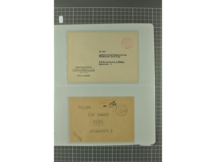 1945/48, umfangreiche Sammlung Altdöbern bis Wurzen mit ca. 280 Briefen, Karten und Ganzsachenkarten inkl. Barfreimachung und