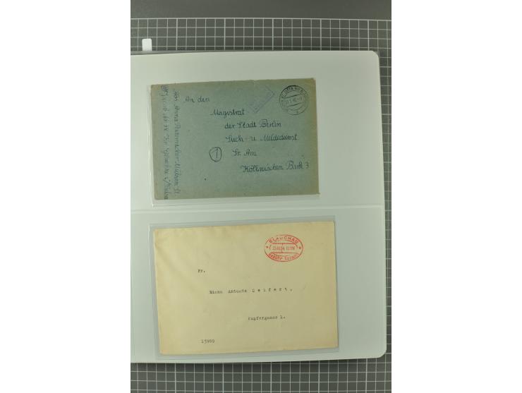 1945/48, umfangreiche Sammlung Altdöbern bis Wurzen mit ca. 280 Briefen, Karten und Ganzsachenkarten inkl. Barfreimachung und