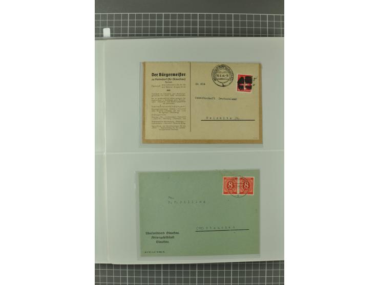 1945/48, umfangreiche Sammlung Altdöbern bis Wurzen mit ca. 280 Briefen, Karten und Ganzsachenkarten inkl. Barfreimachung und