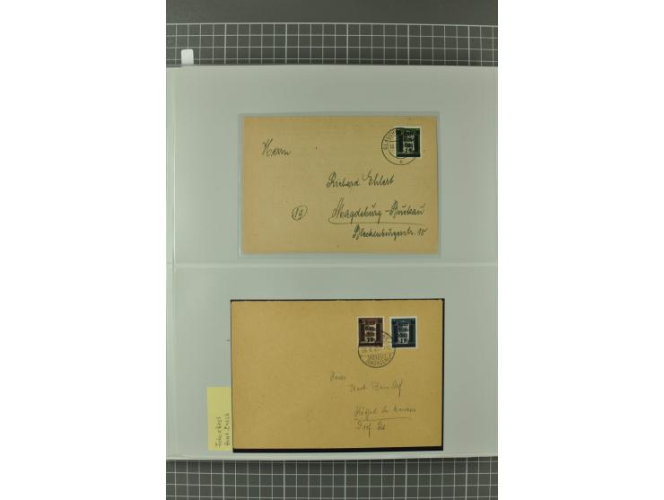 1945/48, umfangreiche Sammlung Altdöbern bis Wurzen mit ca. 280 Briefen, Karten und Ganzsachenkarten inkl. Barfreimachung und