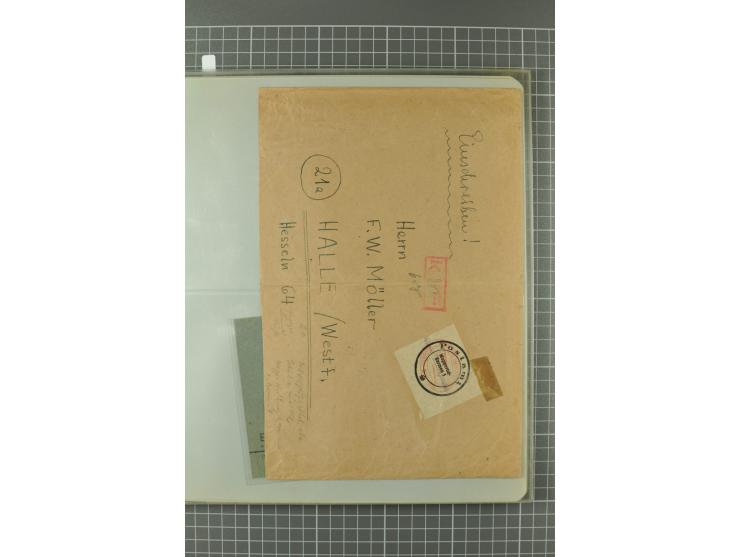 1945/48, umfangreiche Sammlung Altdöbern bis Wurzen mit ca. 280 Briefen, Karten und Ganzsachenkarten inkl. Barfreimachung und