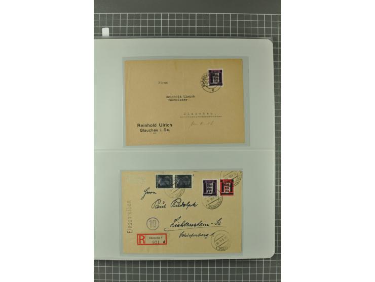 1945/48, umfangreiche Sammlung Altdöbern bis Wurzen mit ca. 280 Briefen, Karten und Ganzsachenkarten inkl. Barfreimachung und