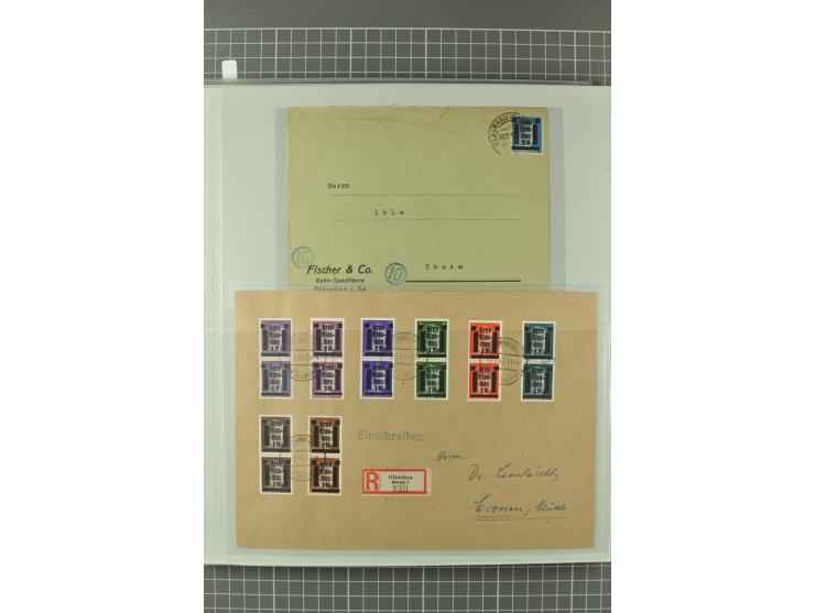 1945/48, umfangreiche Sammlung Altdöbern bis Wurzen mit ca. 280 Briefen, Karten und Ganzsachenkarten inkl. Barfreimachung und