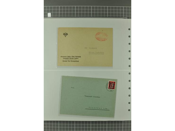 1945/48, umfangreiche Sammlung Altdöbern bis Wurzen mit ca. 280 Briefen, Karten und Ganzsachenkarten inkl. Barfreimachung und