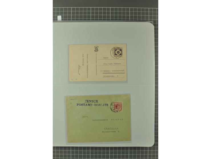 1945/48, umfangreiche Sammlung Altdöbern bis Wurzen mit ca. 280 Briefen, Karten und Ganzsachenkarten inkl. Barfreimachung und