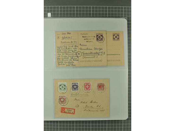 1945/48, umfangreiche Sammlung Altdöbern bis Wurzen mit ca. 280 Briefen, Karten und Ganzsachenkarten inkl. Barfreimachung und