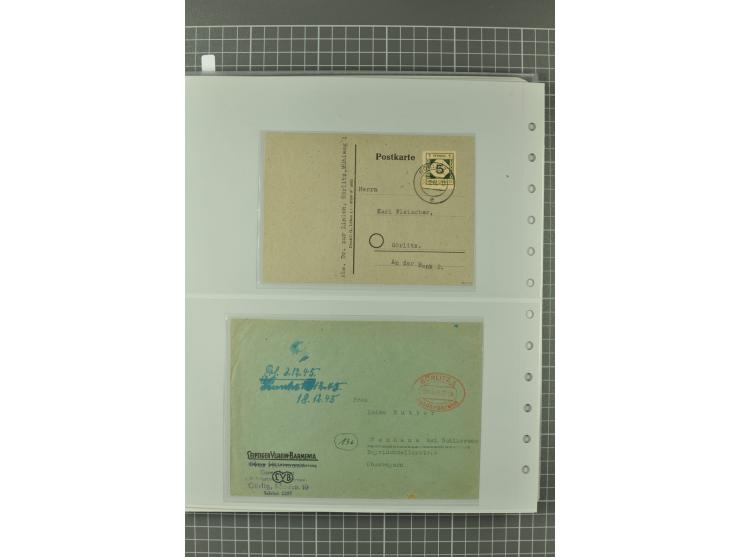 1945/48, umfangreiche Sammlung Altdöbern bis Wurzen mit ca. 280 Briefen, Karten und Ganzsachenkarten inkl. Barfreimachung und
