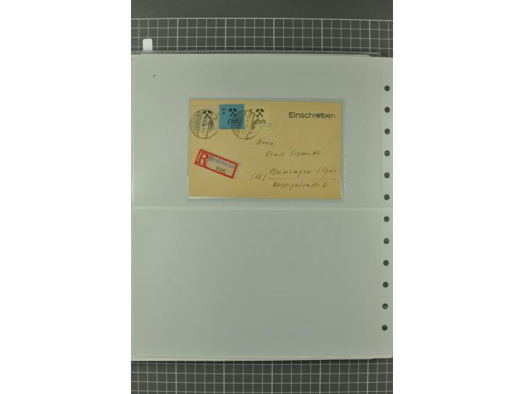 1945/48, umfangreiche Sammlung Altdöbern bis Wurzen mit ca. 280 Briefen, Karten und Ganzsachenkarten inkl. Barfreimachung und