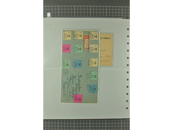 1945/48, umfangreiche Sammlung Altdöbern bis Wurzen mit ca. 280 Briefen, Karten und Ganzsachenkarten inkl. Barfreimachung und