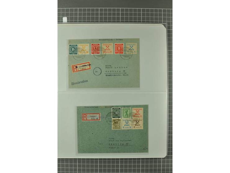 1945/48, umfangreiche Sammlung Altdöbern bis Wurzen mit ca. 280 Briefen, Karten und Ganzsachenkarten inkl. Barfreimachung und